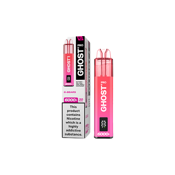 20mg Ghost Pro 6000+ Puffs Disposable Vapes Bars