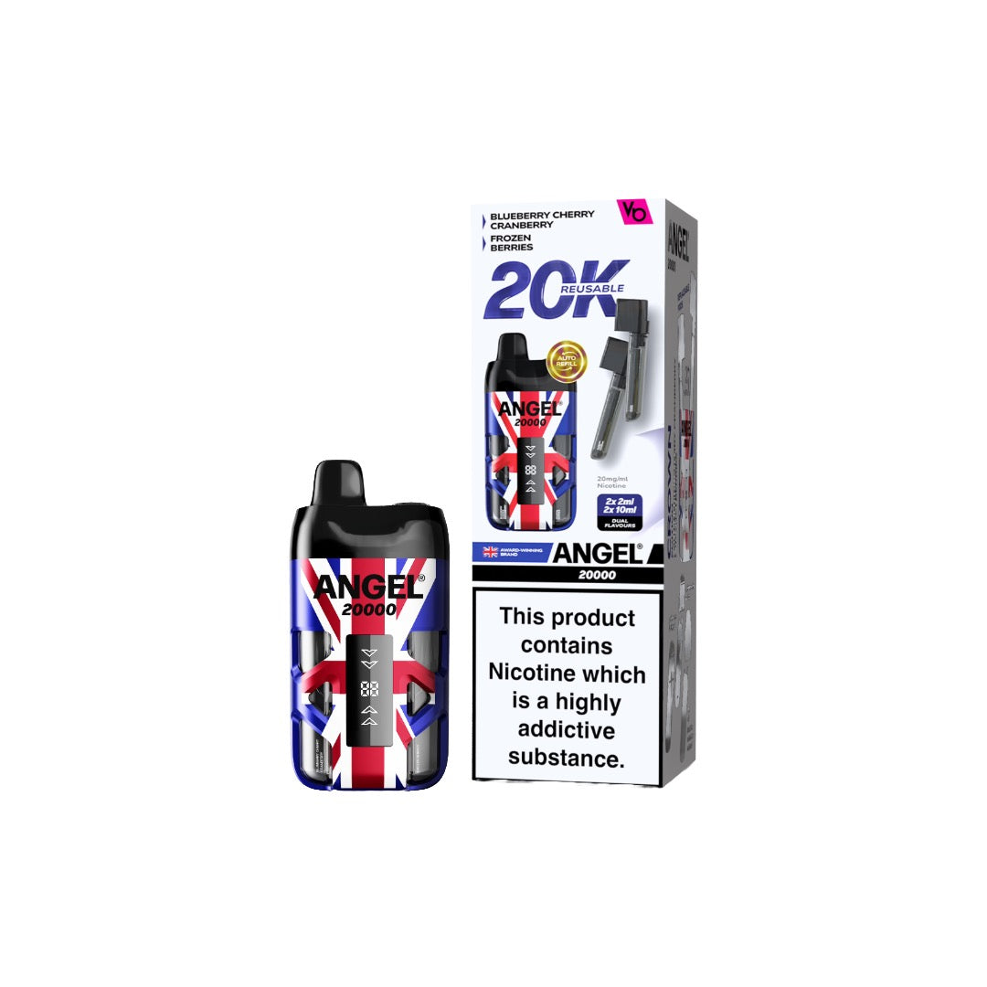 20mg Angel 20000 by Vapes Bars Duel Prefilled Pod Vape Kit 20000 Puffs