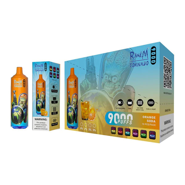 RandM Tornado 9000 Puffs Disposable Vape Box of 10