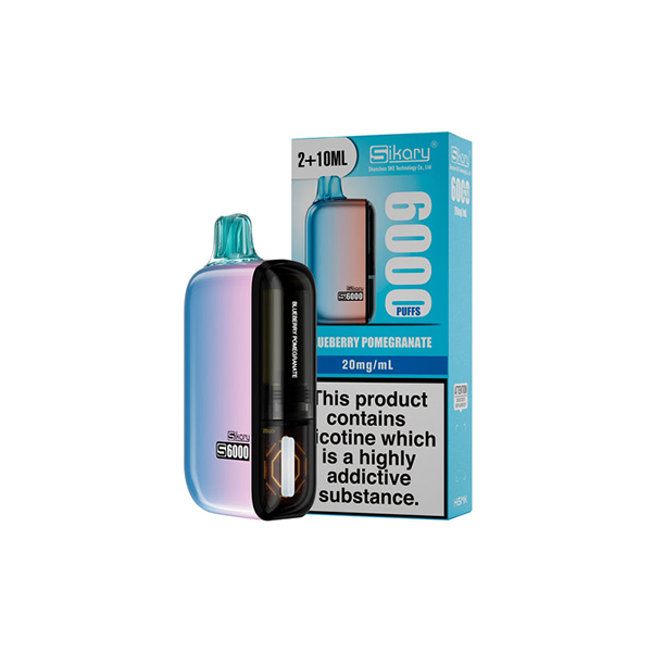 20mg SKE Sikary S6000 Disposable Pod Vape Kit 6000 Puffs (Buy 2 Get 1 Free)