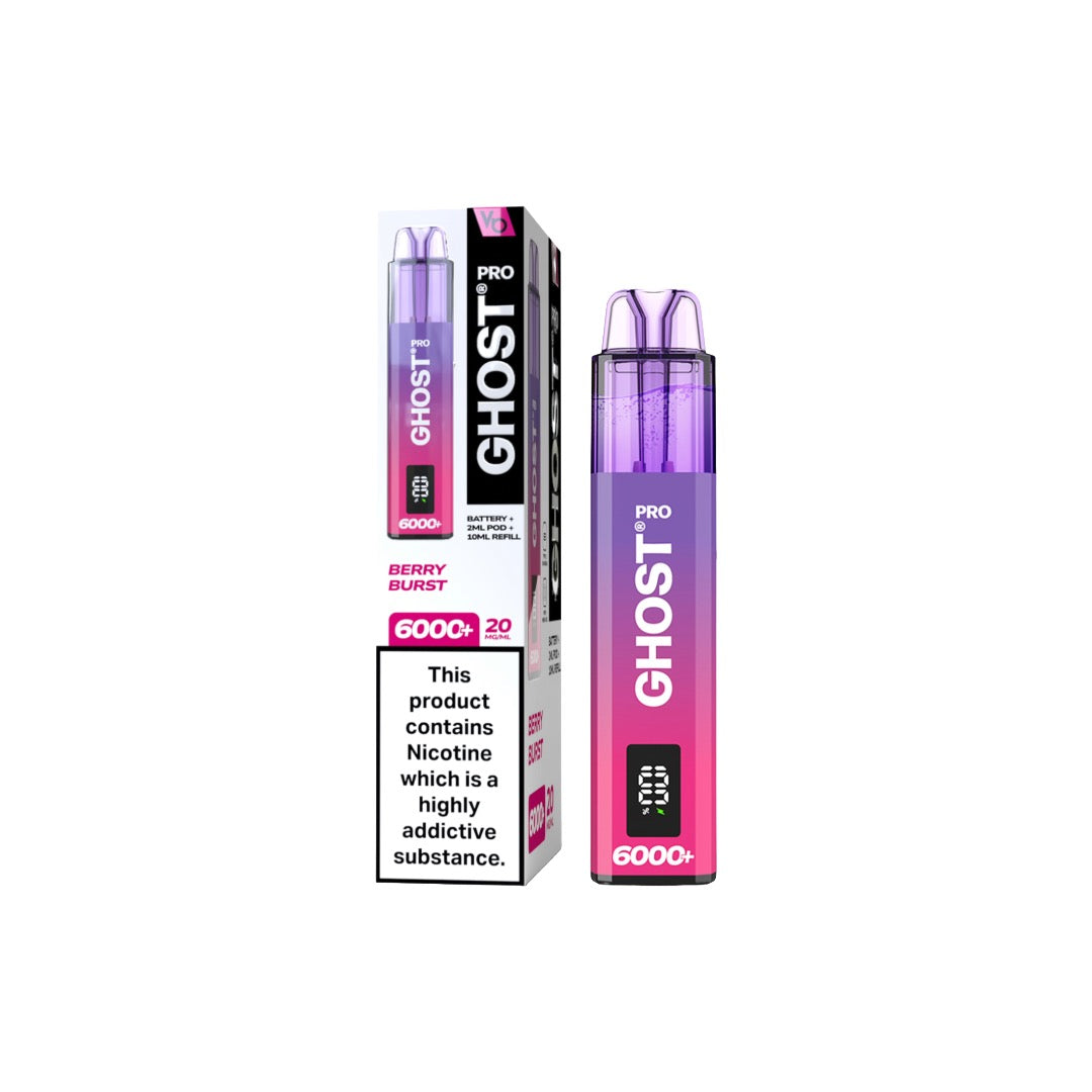 20mg Ghost Pro 6000+ Puffs Disposable Vapes Bars