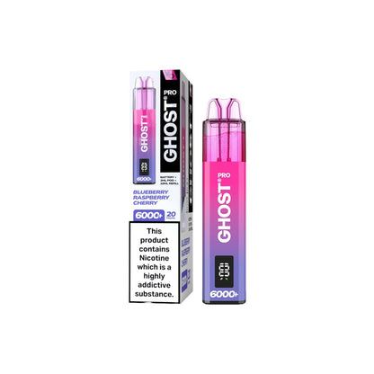 20mg Ghost Pro 6000+ Puffs Disposable Vapes Bars