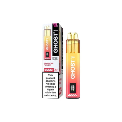 20mg Ghost Pro 6000+ Puffs Disposable Vapes Bars