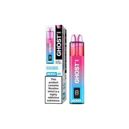 20mg Ghost Pro 6000+ Puffs Disposable Vapes Bars