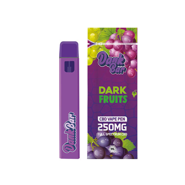 Dank Bar 250mg Full Spectrum CBD Vape Disposable by Purple Dank - 12 flavours (BUY 1 GET 1 FREE)