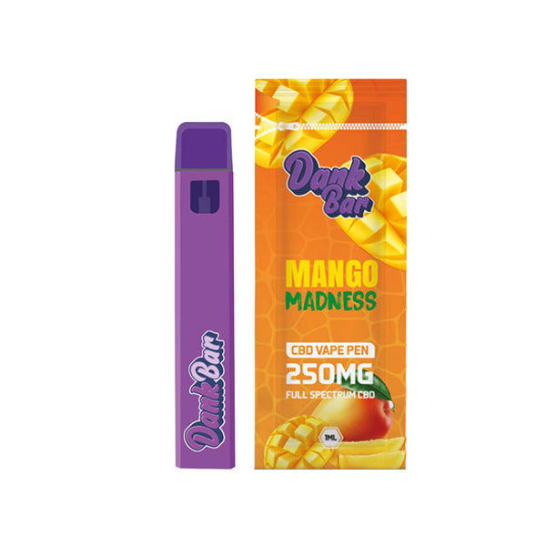 Dank Bar 250mg Full Spectrum CBD Vape Disposable by Purple Dank - 12 flavours (BUY 1 GET 1 FREE)