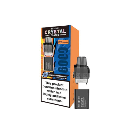 SKE Crystal CL6000 20mg Replacement Prefilled Pods 2ml 1200 Puffs - 2 Pcs