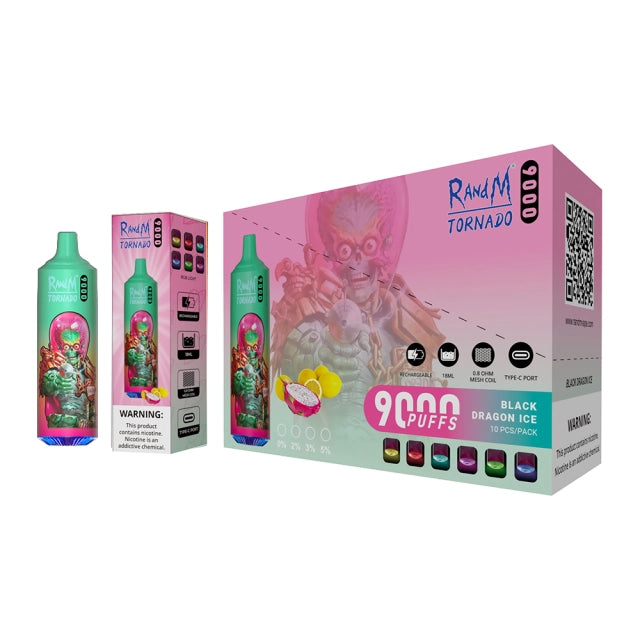 RandM Tornado 9000 Puffs Disposable Vape Box of 10