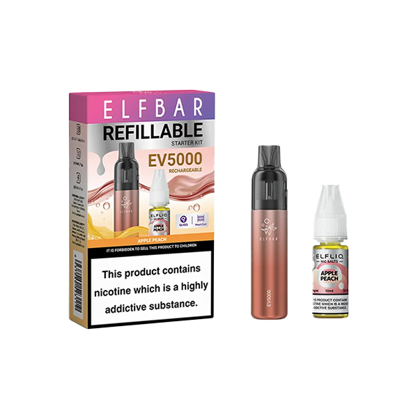 Elf Bar EV5000 Puffs Disposable Vape Kit + 20mg ElfLiq Salt