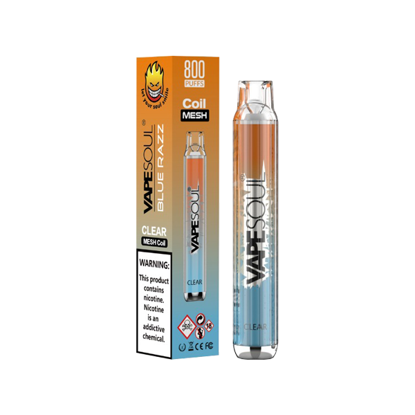 20mg VapeSoul Clear 800 Puffs Disposable Vape