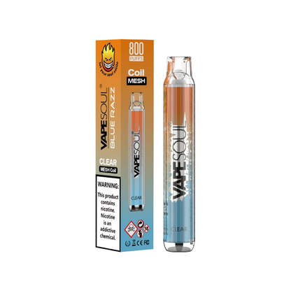 20mg VapeSoul Clear 800 Puffs Disposable Vape