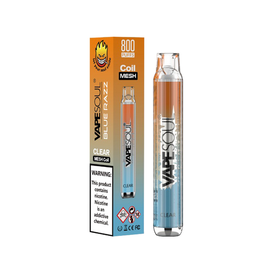 20mg VapeSoul Clear 800 Puffs Disposable Vape